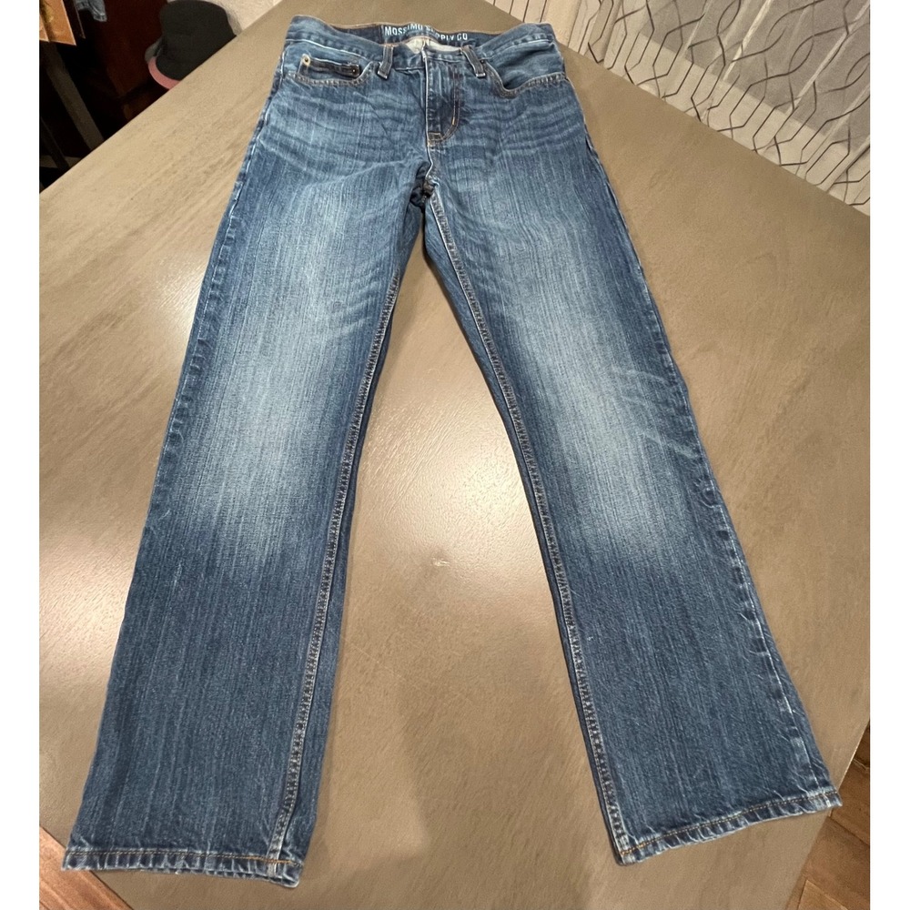 Mossimo Supply Co Mens Straight Rigid Jeans 28x30 Medium Wash Blue Cotton Denim